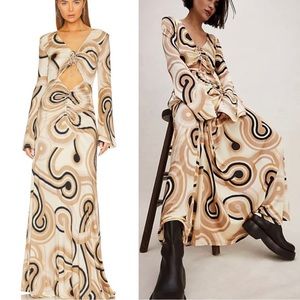 Ronny Kobo Bell Sleeve Swirl Dress
